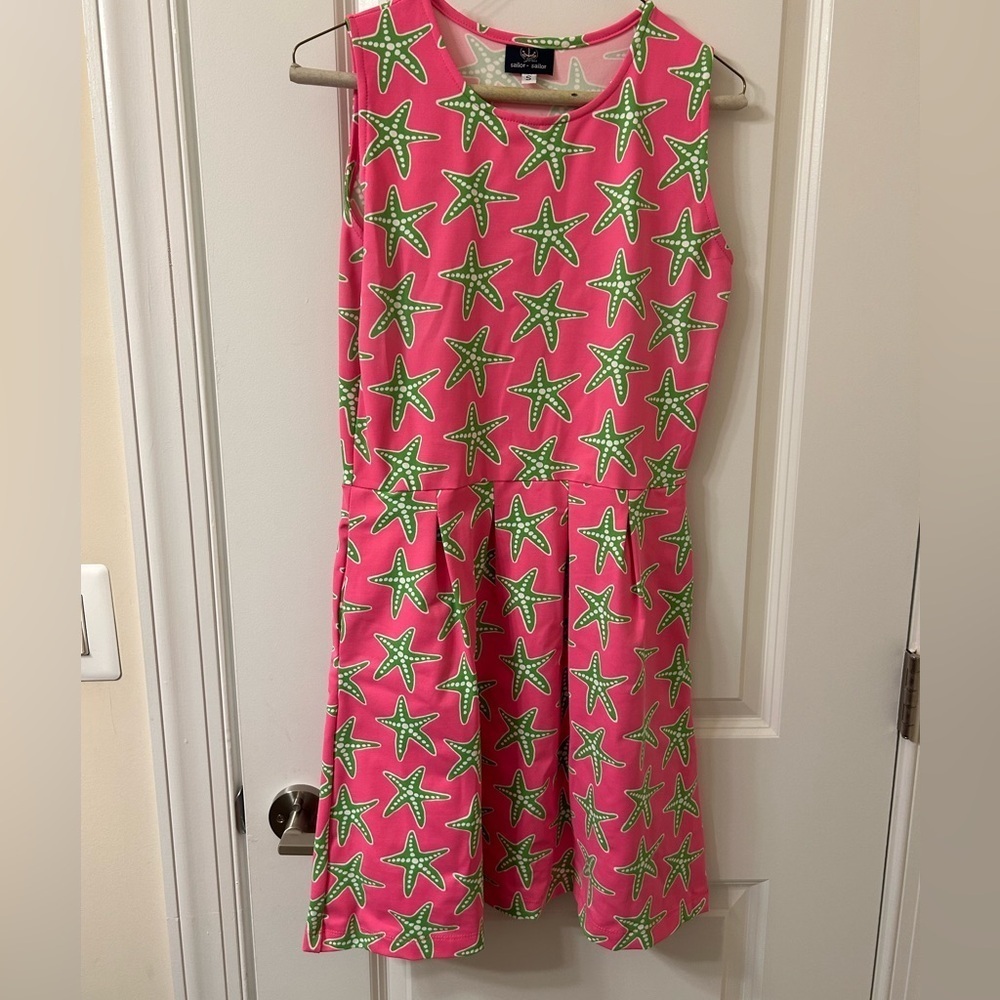 Sailor-Sailor Pink Dress with Green Starfish